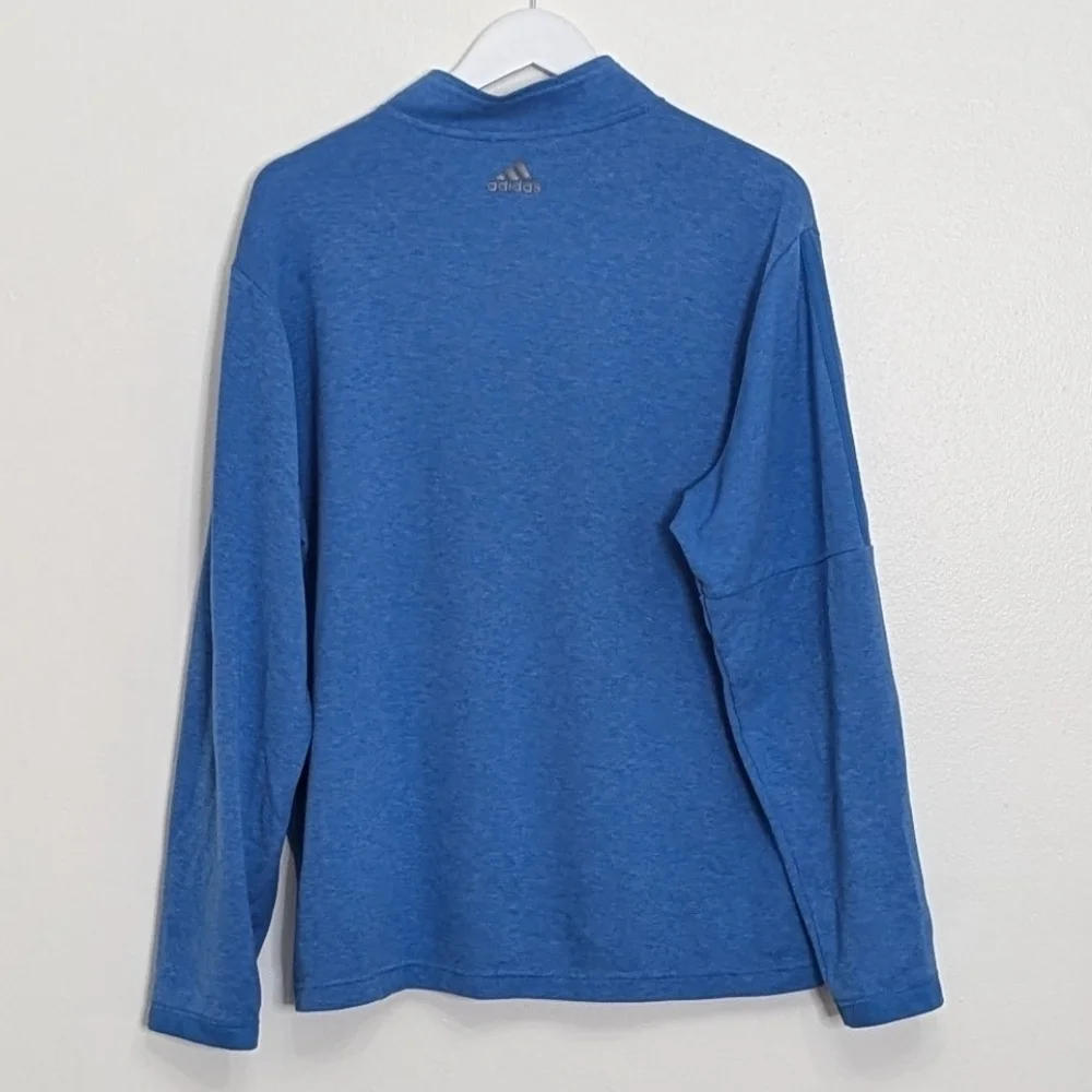 Adidas Sweatshirt Men Extra Large Quarter Zip Blue Pullover